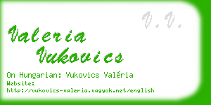 valeria vukovics business card